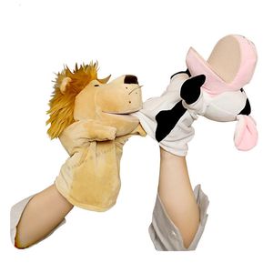 Ratels Mobiles Animal Hand Finger Story Puppet Kawaii Plush Doll educatieve babyspeelgoed Lion Elephant Bunny Monkey Giraffe Soft Toys Gevuld 230525