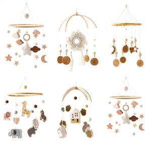 Rammelaars Mobiles Baby Bed Bel Hout Mobiel Peuter Rammelaars Speelgoed Crib Bell Rammelaars Boho Style Kinderen Muzikaal Speelgoed 0-12 Maanden voor Baby born Gift 230612