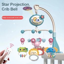 Rammelaars Mobiele baby-afstandsbediening Bedbel Kan vast worden gezet Rammelaar 360 graden draaibaar Cartoon-hangerprojectie Met muziekdoos Entertainment 230901