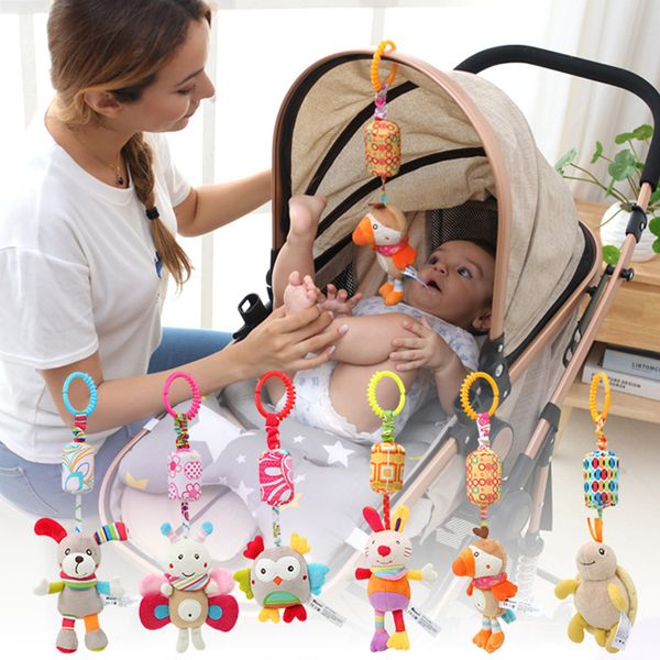 Hochets Mobiles bébé sensoriel suspendu doux apprentissage jouet en peluche animaux poussette bébé voiture lit berceau avec anneau de dentition pour Bebe bébés tout-petits 230518