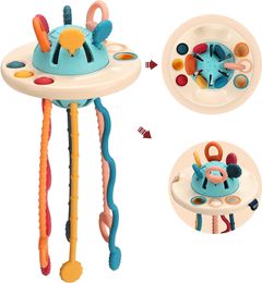 Hochets Mobiles Bébé Sensoriel Montessori Silicone Jouet Pour 6 12 Mois Pull String Interactive Teething Toddlers Cadeau D'anniversaire 230705