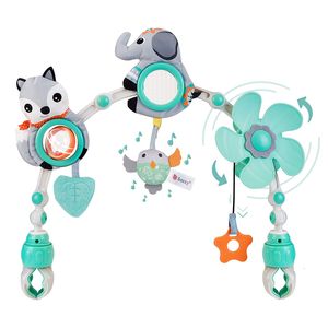 Rattles Mobiles Baby Stroller Arch Toy Brib Mobile Mobile Music Animal Pliable Voyable Siège Activité Activité Bouncers Pram pour Born Sensory 230630