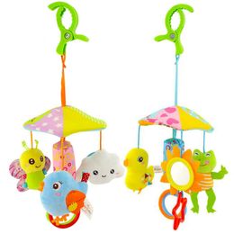 Ratels Mobiles Baby Stroller Crib Pram Bed Hanging Toy Accessories Muziek Roterende pluche Cartoon Leuke software Soothing hand-oog co￶rdinatie 221122