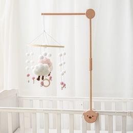 Rasseln Mobiles Baby Holz Bett Glocke Halterung Cartoon Bär Krippe Kunststoff Mobile Hängen Spielzeug Halter Arm Dekoration 230427