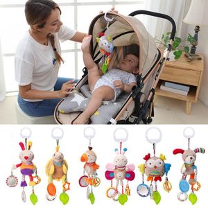 Ratels Mobiles Geboren Baby Plush Stroller Toys Cartoon Animal Hanging Bell Educatief 012 maanden SpeelGoed 230525