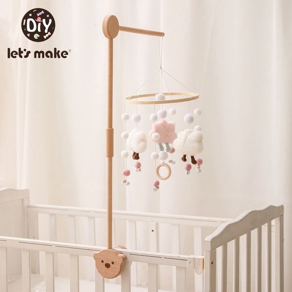 Hochets Mobiles Faisons Bébé En Bois Petit Ours Lit Cloche Support Mobile Hochets Suspendus Jouet Cintre Lit Bébé Mobile Lit Cloche Porte-Jouet En Bois 230203