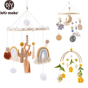 Rammelaars Mobiles Let's make born Mobile Rammelaars Speelgoed 0-12 Maanden Regenboog Tassel Crib Bed Bel Peuter Rammelaars Carrousel Baby Muzikaal Speelgoed Geschenken 230620