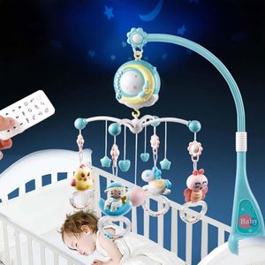 Hochets mobiles musicaux pour berceau de bébé, hochet mobile avec télécommande, cloche lumineuse, jouet de décoration pour berceau, projecteur pour bébés nés 230420