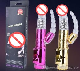 Rattlesnake Jack Conejo Vibrador doble Rotación del motor AV Vibradores Anal Vibrador Sexo Sex Toys 7 Velocidad 4 Frecuencia7483494