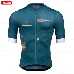 Raudax Cycling Jersey Classic Black Racing Tops Camiseta de ropa de ciclista de manga corta Maillot Summer Bicycle Wear 240311