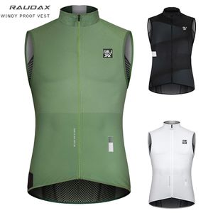 Raudax hombres ciclismo chaleco viento hombres sin mangas bicicleta chaleco ligero al aire libre a prueba de viento MTB deportes viento chaleco reflectante 240323