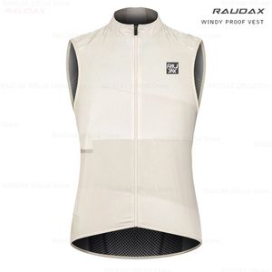 Raudax Hommes Cyclisme Gilet Vent Hommes Sans Manches Vélo Gilet Léger En Plein Air Coupe-Vent VTT Sport Vent Réfléchissant Gilet 240320