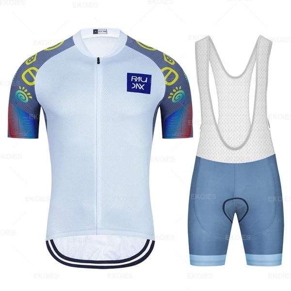 RAUDAX MENS Cycling Jersey Set 2022 Mountain Bicycle Clothing Road Bike Short Cycling Rbenshese Suit Maillot Ropa Ciclismo