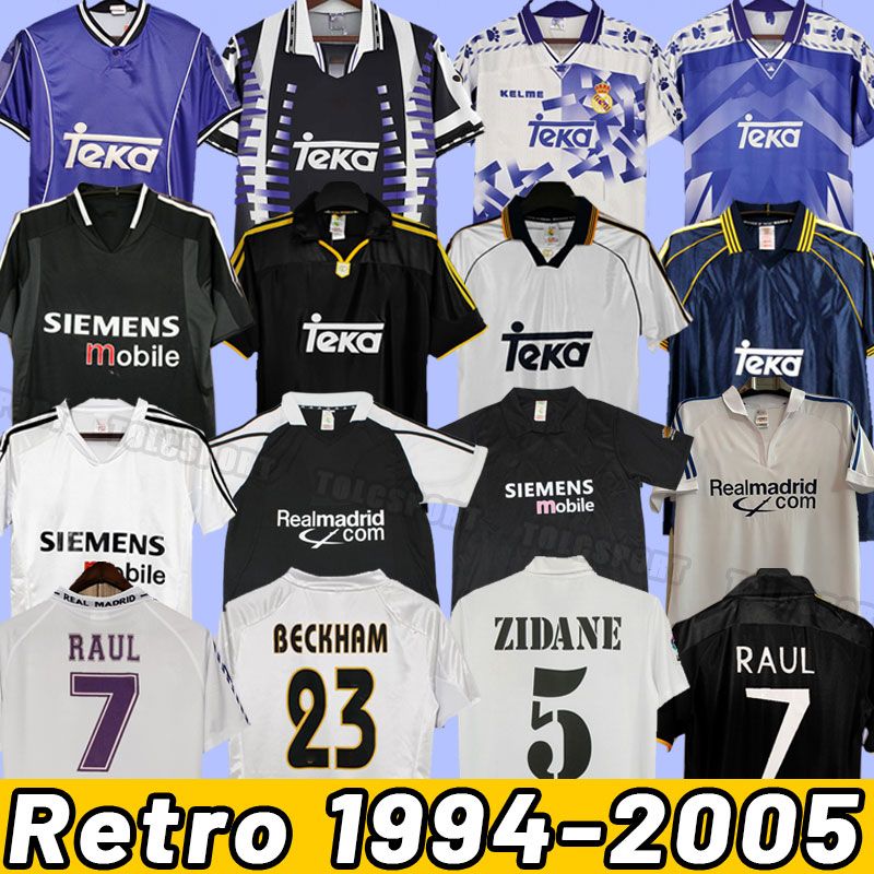 Raul Redondo Retro Soccer Jerseys Roberto Carlos Hierro Seedorf Guti Suker Real Madrids Vintage Football Shirt Ronaldo 01 02 03 04 05 94 96 97 98 99 00 2001 2002 1995 1996