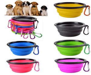 Ravel pliable pour animaux de compagnie chien chat bol d'alimentation eau plat mangeoire Silicone pliable 9 couleurs au choix 3990507