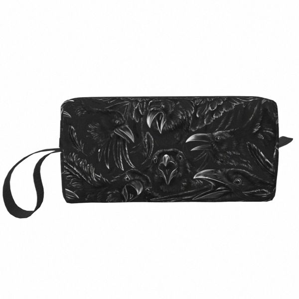 raven Rage sac cosmétique pour femmes Halen sorcière gothique effrayant corbeau maquillage organisateur de toilette dame beauté stockage Dopp Kit q140 #