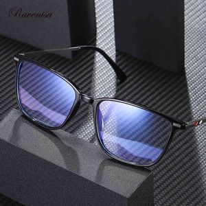 RAVENISA luxe mode lunettes optiques pour hommes Suqare TR90 cadre bleu lumière bloquant les lentilles ordinateur femmes lunettes