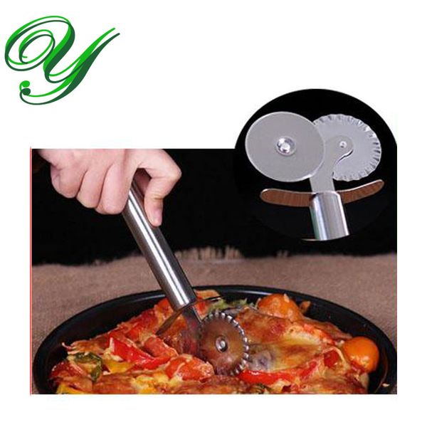 Ravioli Maker Roller Pizza PastaCutter rebanador Acero inoxidable Cuchillo de doble rueda queso pastelería pastel masa espátula herramienta de corte gadget de cocina