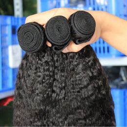 Ruwe Braziliaanse Maagdelijke Haarbundels Kinky Steil Menselijk Haar Weave Bundels Remy Haarverlenging 1 3 4 Bundels Grof Yaki 30 Inch