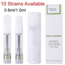 Raw Garden Glass Carts Verstuivers Keramische spoelcartridges 0,8 ml 1,0 ml Lege 510 draad dikke oliecartridge met verpakking Vaporizer