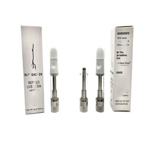 Ruwe graden cartridge Vapes Carts Cartridges Vapes Atomizers Glazen tank Dikke olie Snap op Wax Vaporizer E Sigaret 510 Draad leeg met verpakking 10 Kleur 1 ml