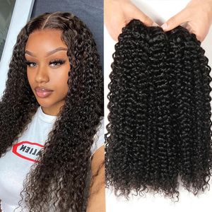 Raw Indian Kinky Curly 3 4 Bundelaanbiedingen 100 Remy Human Hair Bundels 95G 832 Inch Natuurlijke Jerry Curl 240110