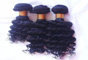 Tissages de cheveux humains vierges indiens bruts, Deep Wave, qualité 8A, couleur naturelle, 830 pouces, 3 pièces, 32742089660260