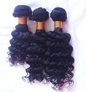 Tissages de cheveux humains vierges indiens bruts, Deep Wave, qualité 8A, couleur naturelle, 830 pouces, 3 pièces, 32742083177465