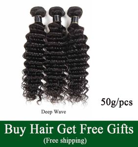 Vierges vierges indiennes crues vagues d'eau Human Hair tissages paquets pas cher brésilien peuvien malaisien Remy Hair Extensions Deep W8780039