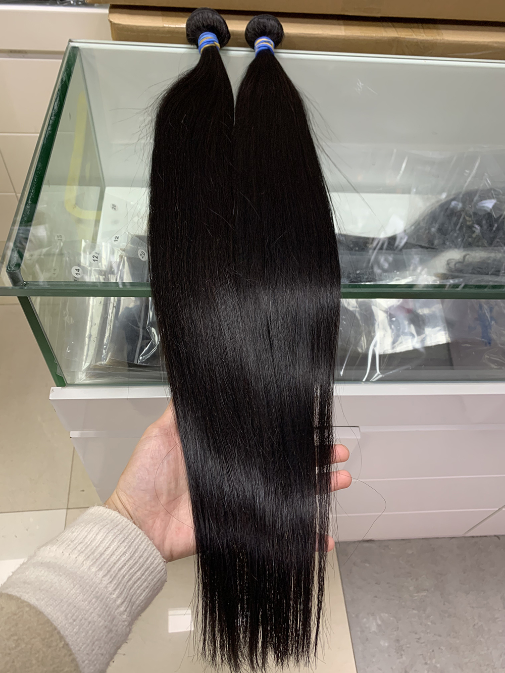 Cabelo humano virgem reto cru não processado pode tingir todas as cores