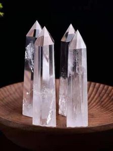 Ornement de tour de cristal blanc brut ornement minéral Healing Wands Reiki Natural Sixise Energy Stone Capacité Piliers de quartz2296614
