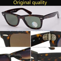 Rayon pour hommes et femmes Designer 2140 verres à cadre noir métal Métal de 52 mm Polarisé UV400 Verre Pilot des lunettes de soleil Version de haute qualité