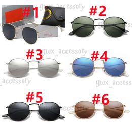 lunettes de soleil raybans ROUND METAL Raybans Lunettes de soleil classiques Marque Rétro Femmes 2023 Lunettes de luxe Designer Bande Métal Cadre Designers Lunettes de soleil Femme 204