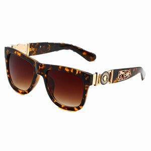 rayben sun glass Gafas de sol de lujo de diseño Cuadrilátero PC marco con estampado de leopardo Proceso de estampado decoración de patas de metal Gafas de sol casuales de moda