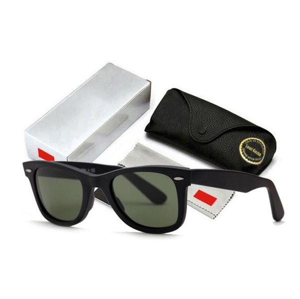 Raycans Unisex Wayfarer Gafas de sol Lentes polarizadas Gafas de sol negras Hombres Mujeres Vintage banBrand Design Gafas de sol Gafas de sol con caja