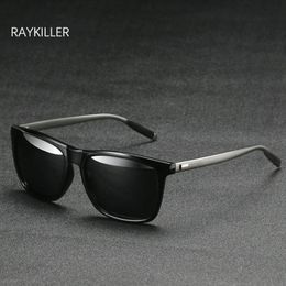 Lunettes de soleil Raykiller Square Mens Polaris Mirored Lens UV400 Eyewear extérieure pour les femmes conduisant avec le boîtier 251i