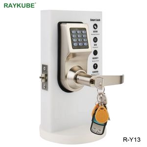 Serrure de porte électronique numérique RAYKUBE avec clavier à mot de passe RFID télécommande déverrouillage serrure intelligente pour porte en bois R-Y16 201013
