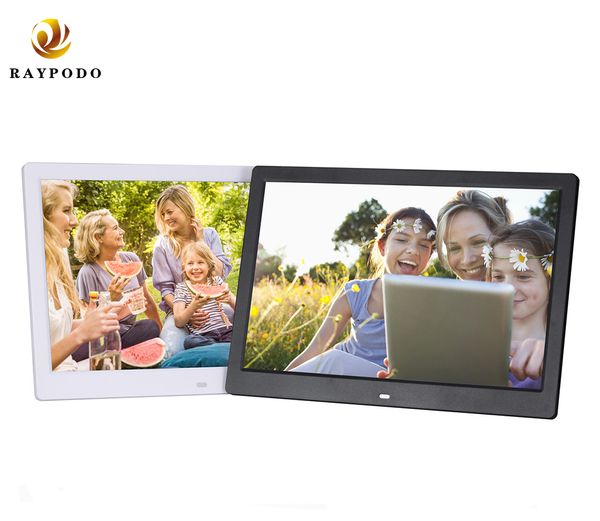 Cadre photo numérique à montage mural Raypodo HD 13 pouces avec emplacement pour carte SD résolution 1280*800 prise en charge de la lecture automatique vidéo et photo