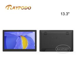 Tablette PC PoE Android 11 à support mural RAYPODO de 13,3 pouces avec couleur noire ou blanche