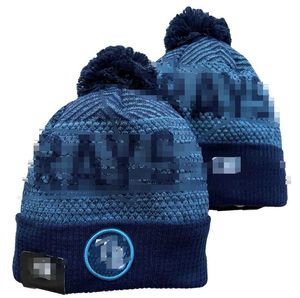 Rays Beanies Cap Tampa Bay Laine Chaud Sport Tricot Chapeau Hockey Équipe Nord-Américaine Rayé Sideline USA College Cuffed Pom Chapeaux Hommes Femmes