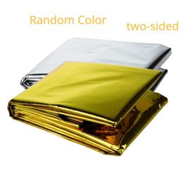 Rayseeda Folding Emergency Blanket 210cm/130cm Silver/Gold Emergency Survival Rescue Shelter Outdoor Camping Keep Warm Blankets