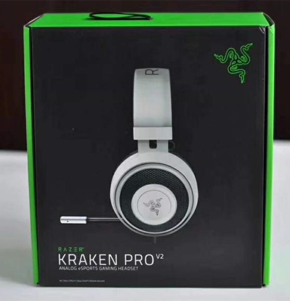 Auriculares Analógicos de Razer Kraken Pro V2 Auriculares Analog Gaming totalmente repractables con cojines de oreja ovalada de micrófono para PC Xbox One y PlayStation 7729945