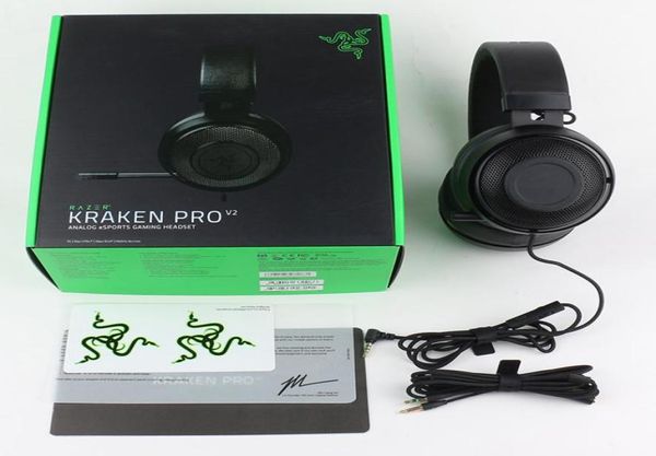 Razer Kraken Pro V2 Auriculares Auriculares deportivos analógicos para juegos Auriculares con cable para PC MAC PS4 XBOX ONE Dispositivo móvil 5 piezas Fedex3316837