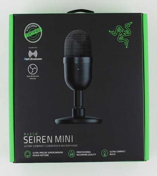 Razer Seiren – Mini Microphone à condensateur USB, micro de bureau pour Streaming ultracompact, accessoires AV 2657170