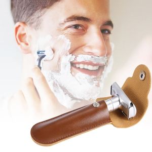 Razor Case Travel Razor Holder Case voor handmatige Double Edge Safety Razor Razor PU Lederen Cover Men Shaving Accessories