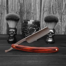 Razors Blades Barber Razor Salon Professional Repoval Mustache Couteau Outils en acier inoxydable rasant rasage pliant avec poignée en bois 221119
