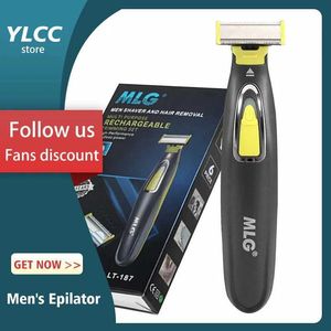 Razors Blades Electric Shaver Mens Professional Beard Trimmer Corps sans fil USB Hair mâle du visage rechargeable Q240508