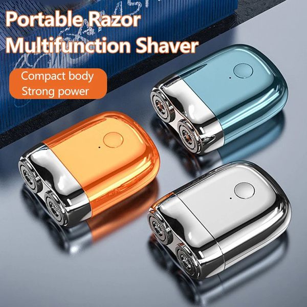 Razors Blades Fashion USB Recargable Máquina de afeitar eléctrica Mini Cara portátil Máquinas de afeitar inalámbricas Máquina de afeitar de tamaño pequeño para hombres Regalo 231205