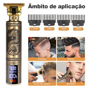 Razors Blades Hair Cutting Machine T9 Vintage Trimmer for Men Barber Clippers Professional USB Rechargeable Electric Beard Shaver 01mm 230612