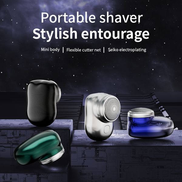 Razors Blades Men's Mini Afeitadora eléctrica Maquinilla de afeitar automática Cortadora de barba portátil Cabezales de seguridad Máquina de afeitar Clipper Cabello para hombre 230609